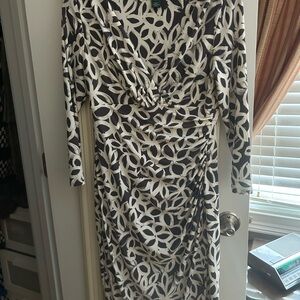Ralph Lauren Black and White Long Sleeve Dress